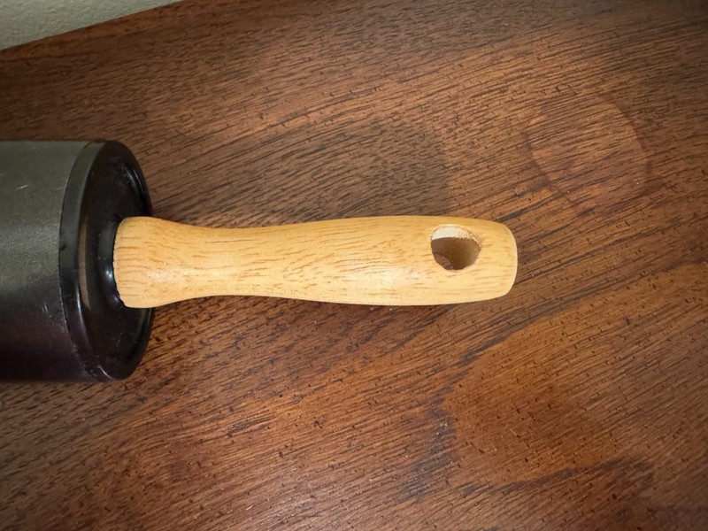 Vintage Black Non-Stick Rolling Pin Wood Handles 17.5" Retro Pastry Roller gallery