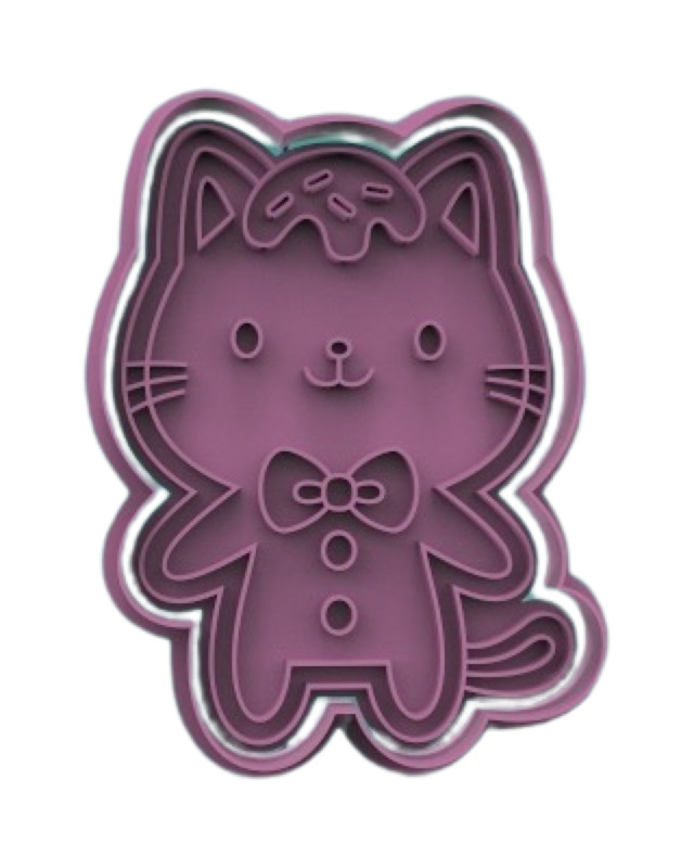 Christmas Cat Cookie Cutter Stamp Wreath bauble Cat Gingerbread man Hat gallery