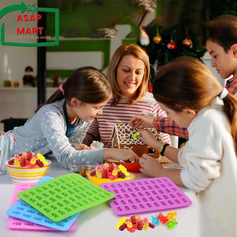 Palksky 4Pcs Gummy Bear Mold Silicone, Fruit Snack Molds, Gummies Trays Molds wi gallery