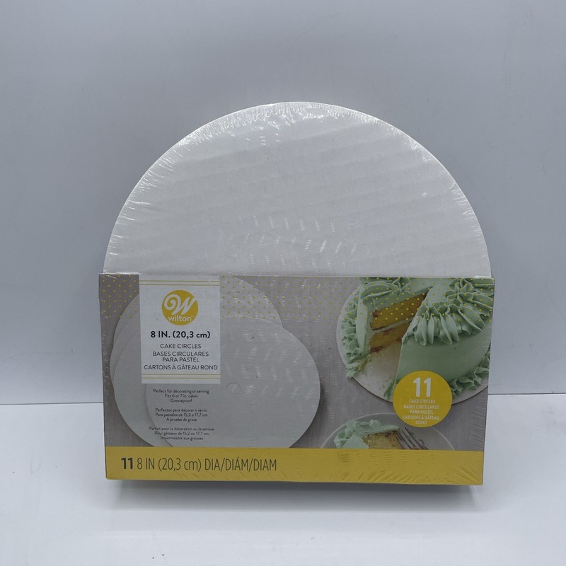 White Cake Circles 8 Inch Greaseproof Strong Construction For Decorating Cakes