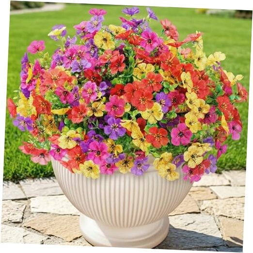 Artificial Flowers for 12 Bundles 4 Mix Color(fuchsia Purple Yellow Red) gallery