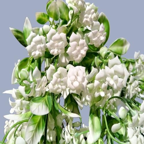 Toprooms Artificial Hanging Flowers UV Resistant Vines Ivy 4 Pcs White-rose gallery