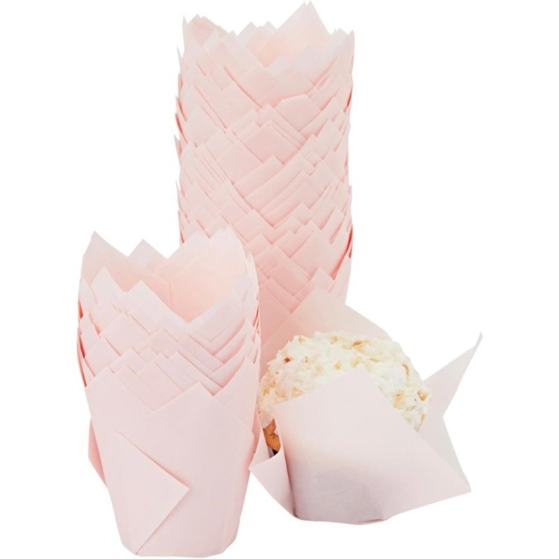 Tulip Cupcake Liners Elegant Wedding Baking Cups Moisture Resistant Muffin
