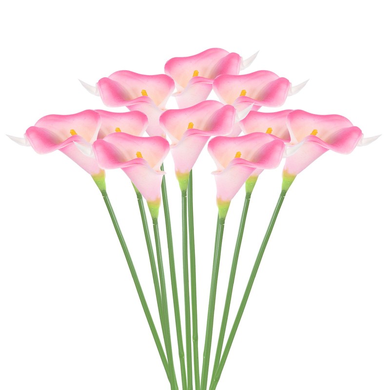 10Pcs 13″ Artificial Calla Lily Flowers Floral Bouquet Decor, Pink