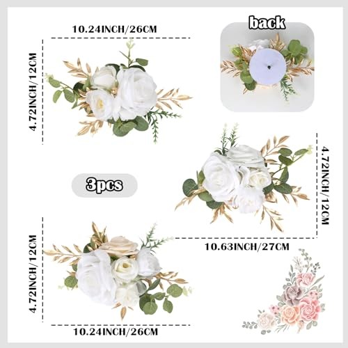 3PCS Wedding Cake Toppers Flowers for Cake Decorating Artificial Cake White gallery