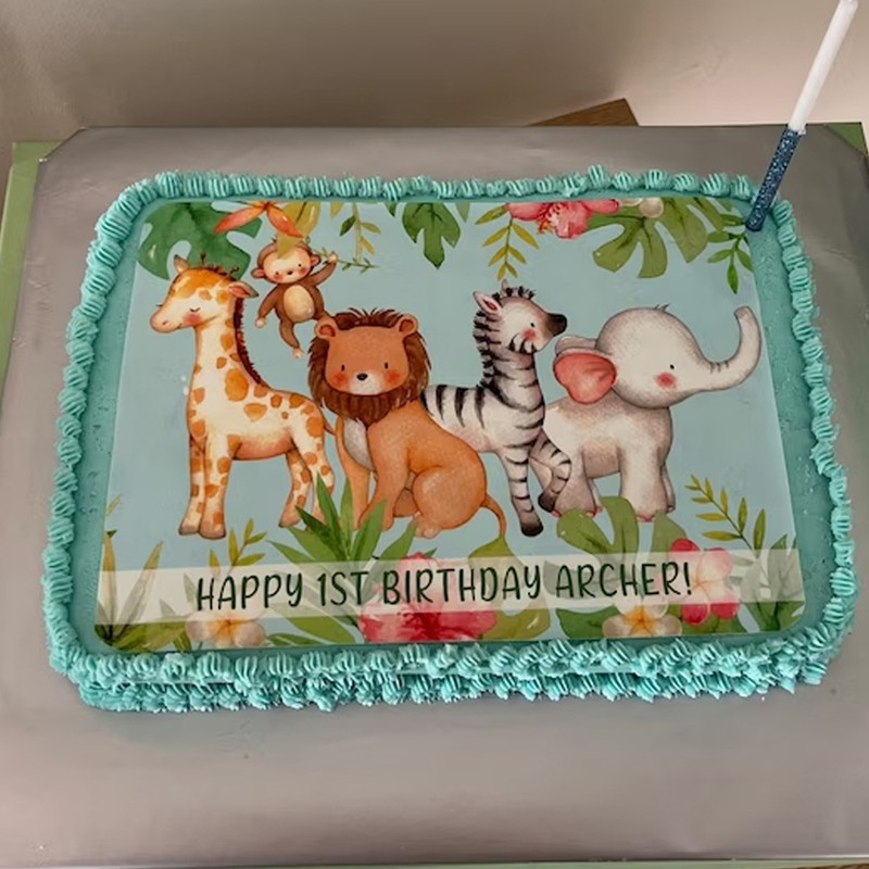 Jungle Animal Safari Personalised Edible Cake Topper gallery