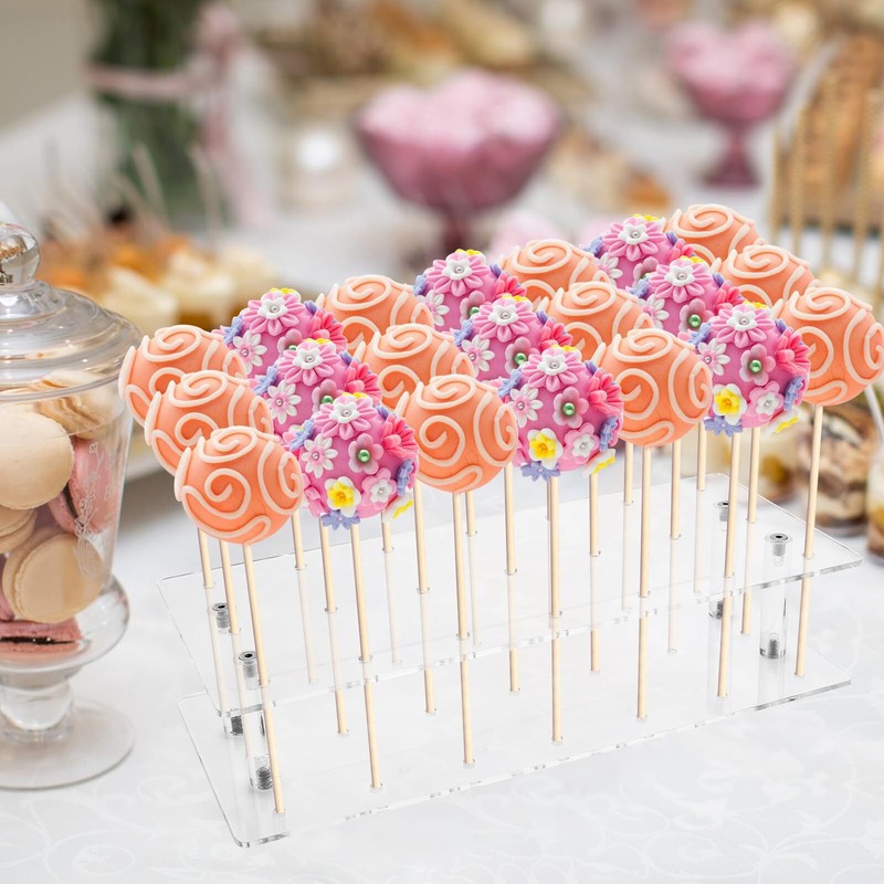 Cake Pop Stand 21 Holes Acrylic Lollipop Holder Clear Cake Pop Holder for Dis... gallery