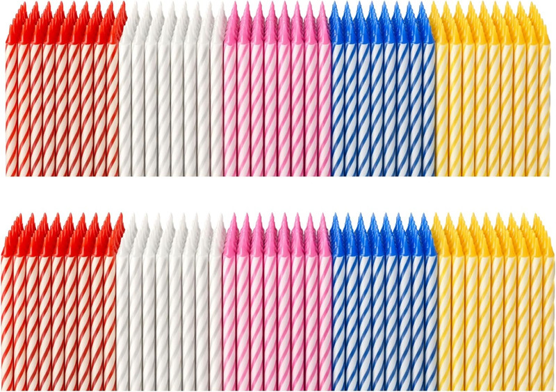 By Tugba Aydan – Birthday Candle – 144 Count Mix Color Birthday Candles for Cake