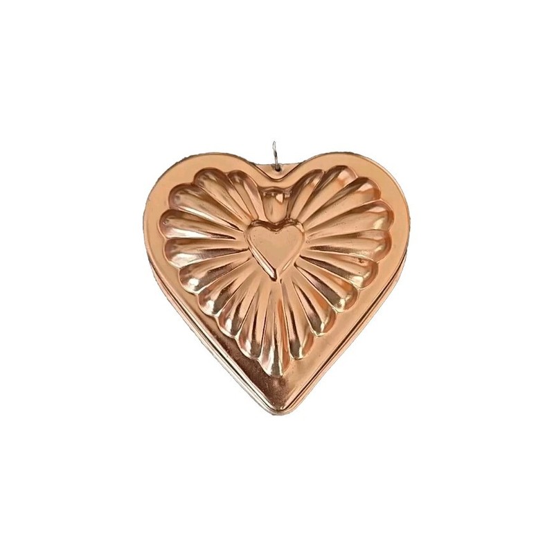 One (1) Aluminum ~ Cooking/Baking/Jello Mold ~ Copper Colored ~ HEART SHAPED