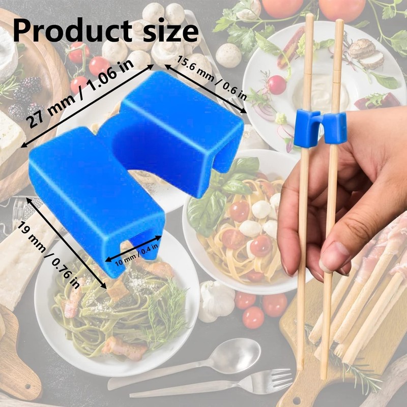 Reusable Chopstick Helpers Training Hinges Connector Multicolor 16 Pairs gallery