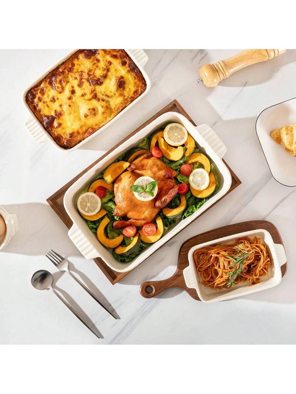 NEW Ceramic Baking Dish Set Cake Brownie Casserole Oven FREE SHIPPING gallery