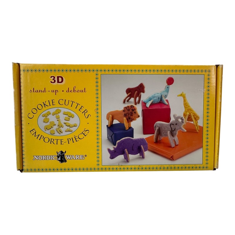 Nordic Ware 12-Piece 3D Stand Up Zoo Animals Cookie Cutters Complete Set