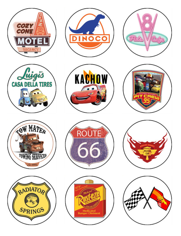 Lightning McQueen Edible Icing Cupcake Toppers Cars Cake Decorations (2 Sizes) gallery