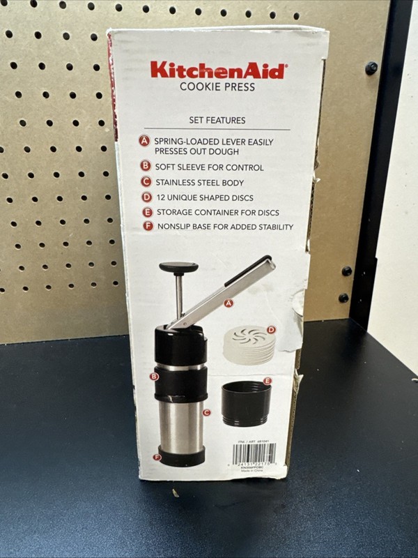 KitchenAid Cookie Press, 12 Shapes, Stainless Steel, Model 681041 gallery