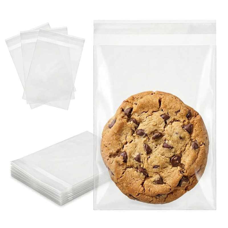 100Pcs Clear Resealable Reclosable Self Adhesive Seal Lip & Tape Poly Cello Bags gallery