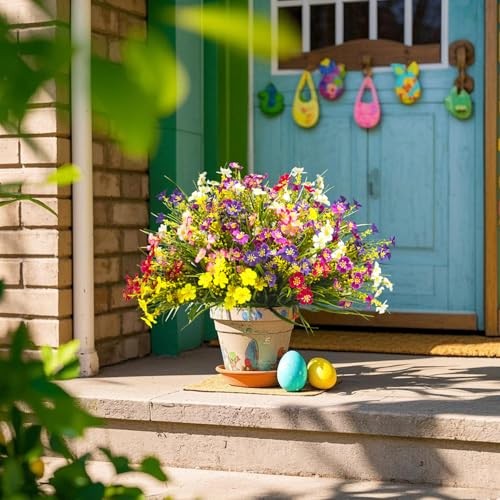 Grunyia 24 Bundles Artificial Faux Flowers Outdoor Plants for Autumn 24mix gallery