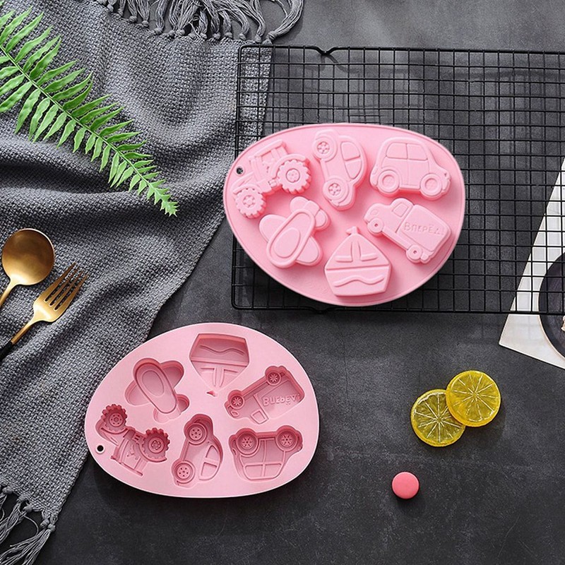 2x Silicone Airplane Truck Car Mold DIY for Chocolate Cookies Soap Baking Making gallery