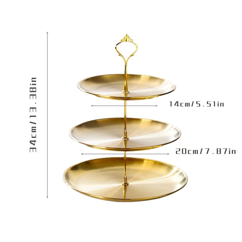Stainless Steel 3 Tier Cupcake Stand, Tiered Trays Three Layer Cake Stand 3 T... gallery