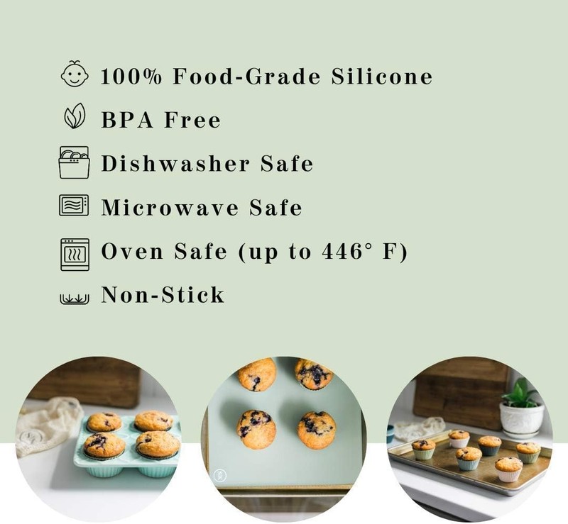 Reusable Silicone Baking Cups Non-Toxic BPA Free Dishwasher Safe Regular 24 Pack gallery