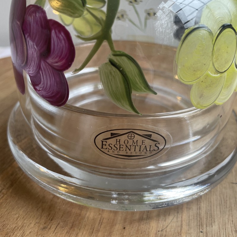 Home Essentials Hand Painted Cheese Dessert Glass Dome/Cloche and Plate gallery