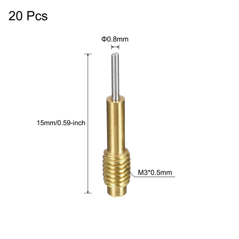 20pcs Replace Watch Pins Strap Pin 0.8mm Dia M3x0.5 Thread gallery
