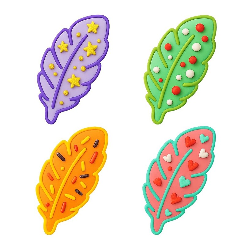 Feather Cookie Cutter & Stamp 4x1.5" for Baking Fondant Clay Embosser Gifts gallery