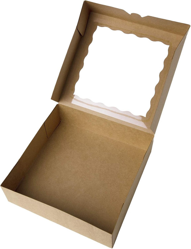 ONE MORE 10inch Natural Kraft Bakery Pie Boxes With PVC Windows,Large Cookie box gallery