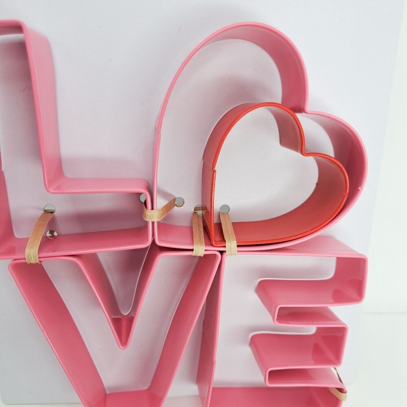 PME Cake Love Cookie Cutters Set of 5, Valentine's Day Baking, Pink & Red gallery