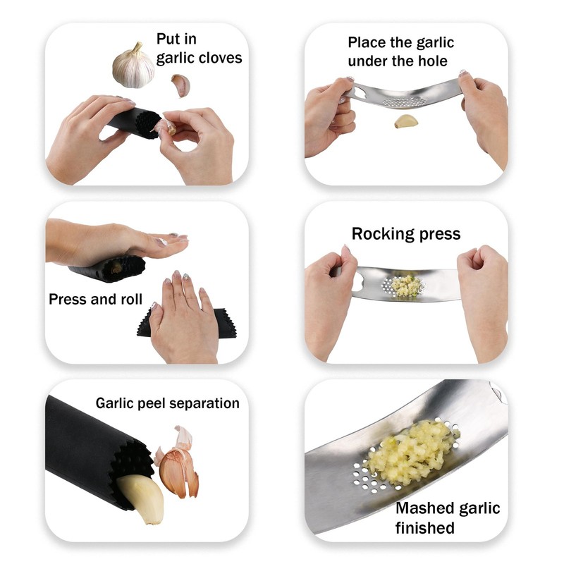 Garlic Press Rocker Stainless Steel, Manual Mincer Standard, Black gallery