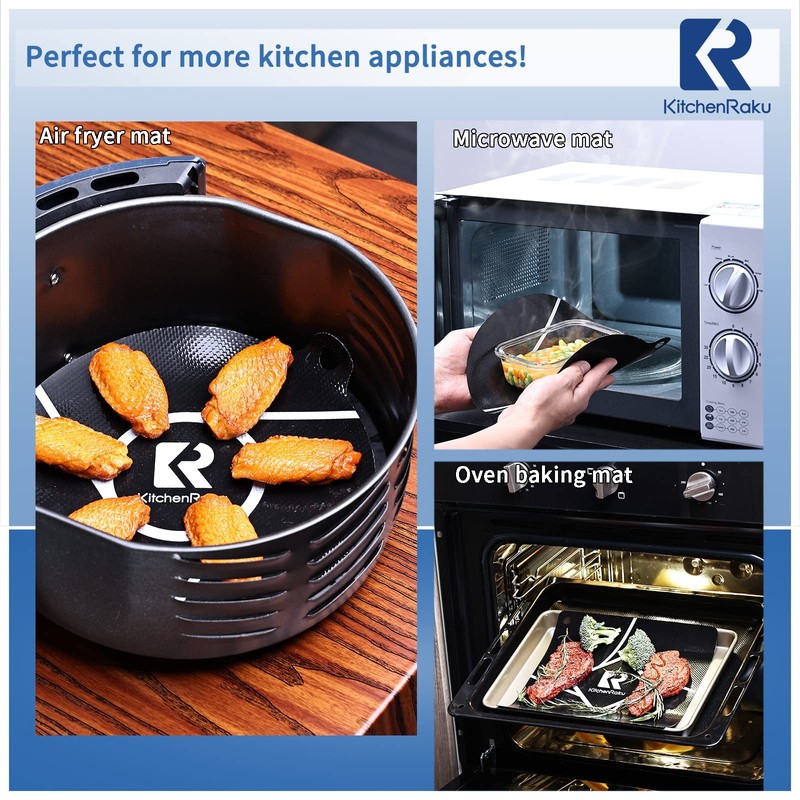 2 PCS Silicone Induction Cooktop Mat - (Magnetic) 7.9inch, Black gallery