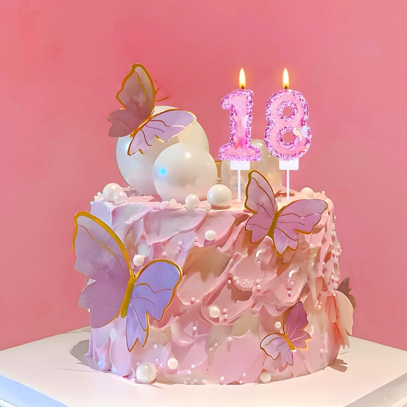 Kinsynko Number 18 Candle Pink Sequins 18 Birthday for Princess gallery