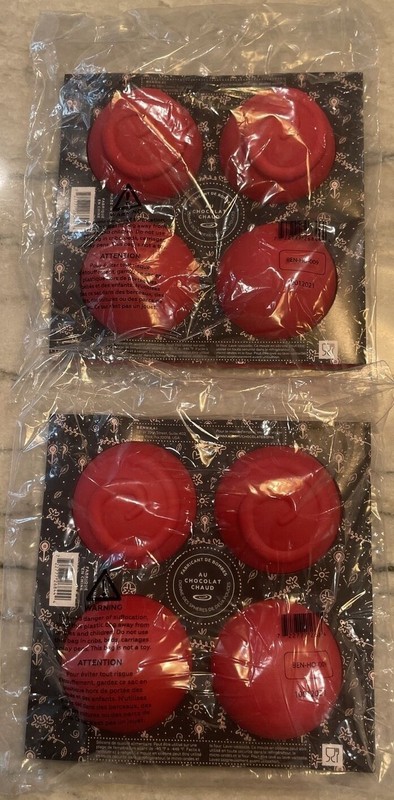 Bennkai Hot Chocolate Bomb Maker Modern Bliss 2 Inch Silicone Lot of 2 Red NEW