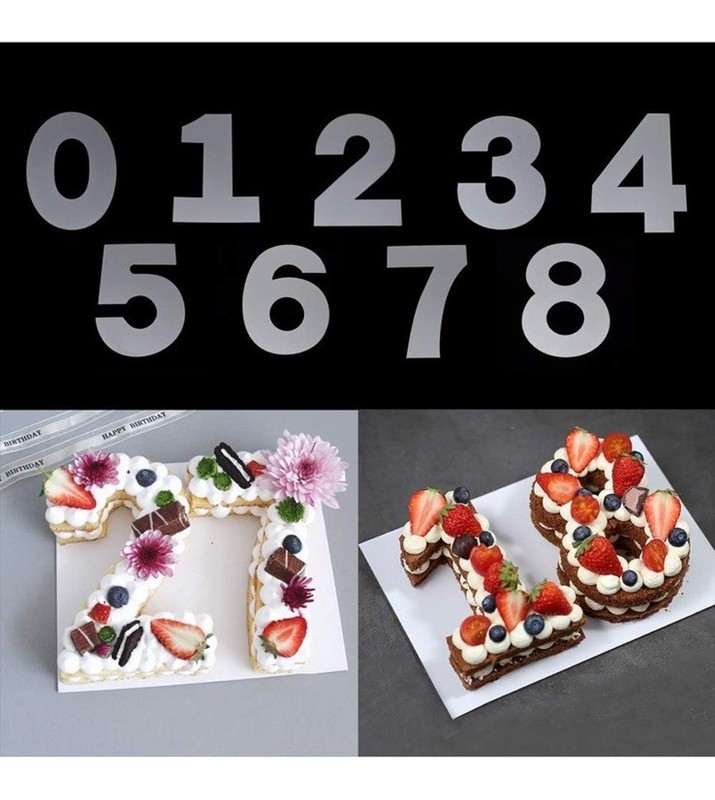 10” Large Size Number Cake Mold Set,9pcs 0 To 8 Plus 50 Piping Bags