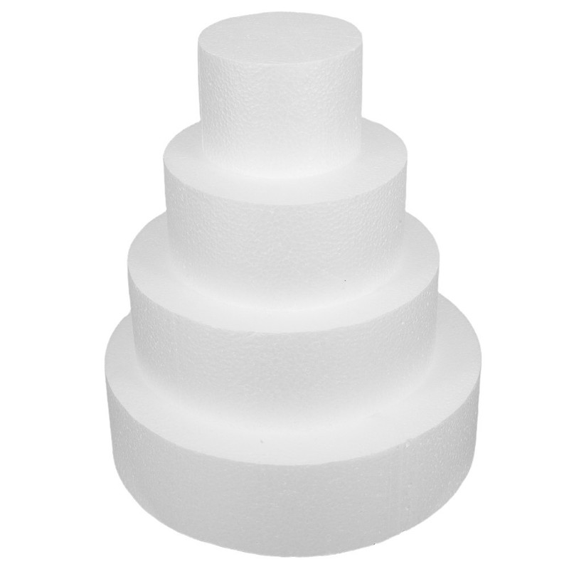 4pcs Round Foam Cake Dummy - Cake Model for Decorating Practice and Display - gallery