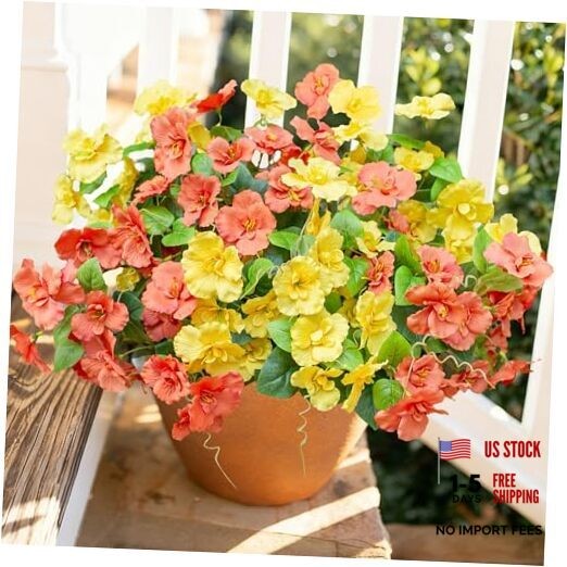 Fake Hibiscus Artificial Flowers for Outdoors Spring Summer 6 Bundles 2mixhc