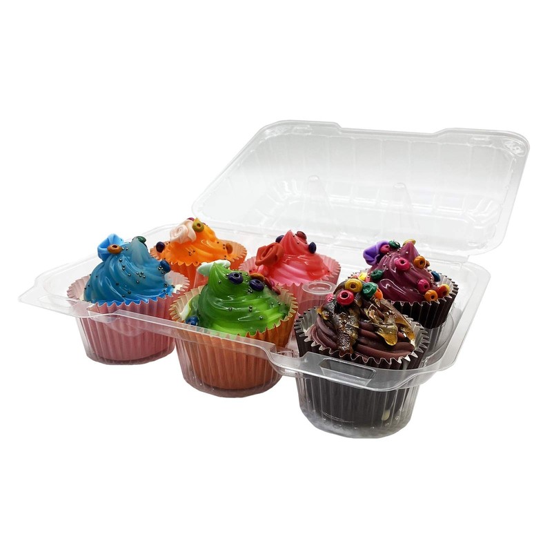 Clear Cupcake Containers,12pc Plastic Disposable High Dome Cupcake Boxes 6 Co... gallery