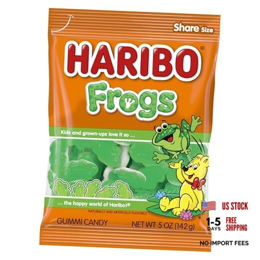 Haribo Gummi Candy, Frogs, 5 Ounce 5 Ounce (Pack of 1