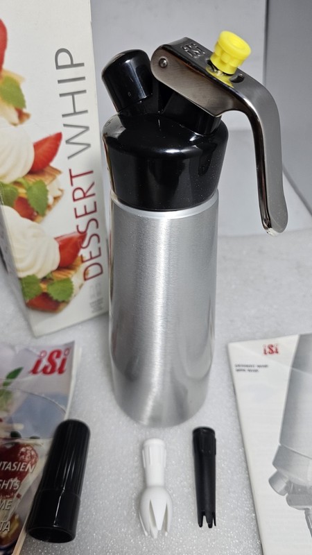 ISI Dessert whip stainless steel 0.25 L-1 US pint-made Austria K2 -New in Box. gallery