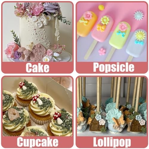 Enchanted Vintage Fairy Garden Fairy Home Door Silicone Molds 4 Pcs, Flower gallery