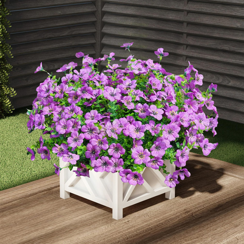 Hdzwbnfy Artificial Flowers Outdoor 16 Bundles Uv Resistant Fake Flowers Plants