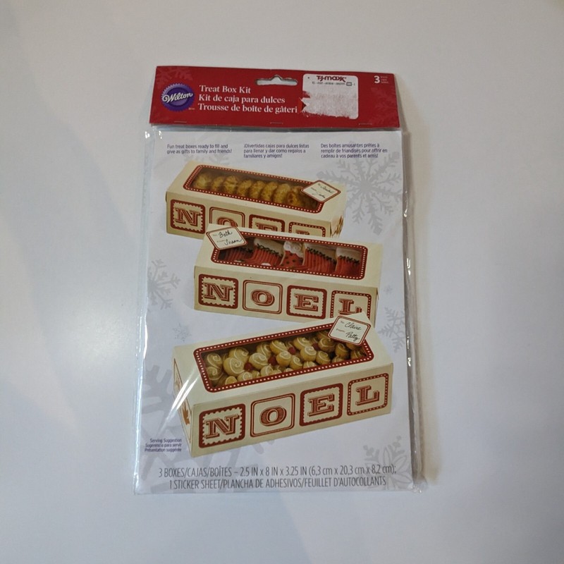 Wilton NOEL Christmas Box Kit, Holiday Treat Gift Cookie Candy Dessert, Pkg of 3 gallery