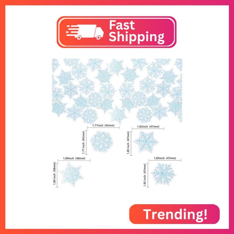 Ephlyn 60Pcs Edible Snowflake Cupcake Toppers - Wafer Paper Winter Theme Cake De gallery