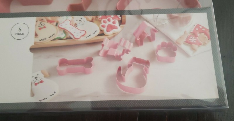 NEW Threshold 5pc Dog Cookie Cutter Set Stainless Steel Dog Bone Paw Doghouse gallery