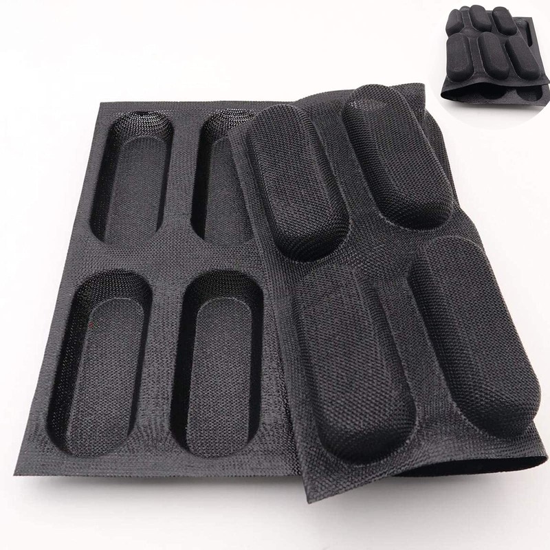 Silicone Hot Dog Bun Mold Mini Silicone Baguette Mould Non-Stick Baking Form Min gallery