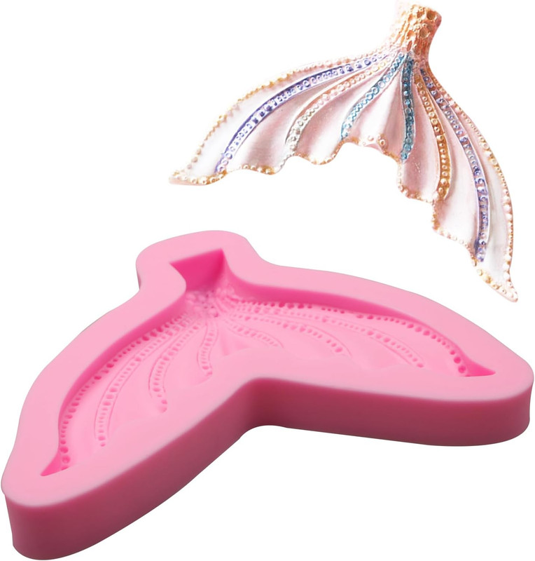 Marine Theme Fondant Molds 4 Pcs, Mermaid Tail Seashell Conch Starfish Baking Ch gallery