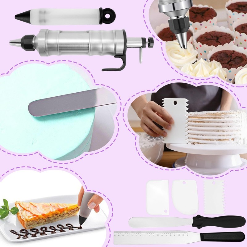 Dessert Decorating Syringe Set, 34Pcs Frosting Piping Kit, Stainless Steels C... gallery