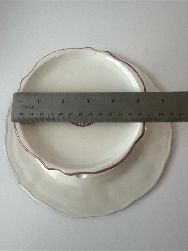 Italian Ceramic Company “Red original Fruits”-Cake Pedestal- Rare Find! gallery