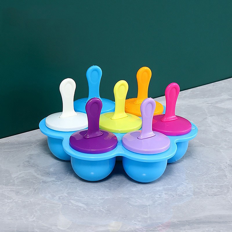 7 Holes DIY Ice Cream Pops Silicone Mold Ice Cream Ball Maker Popsicles Molds