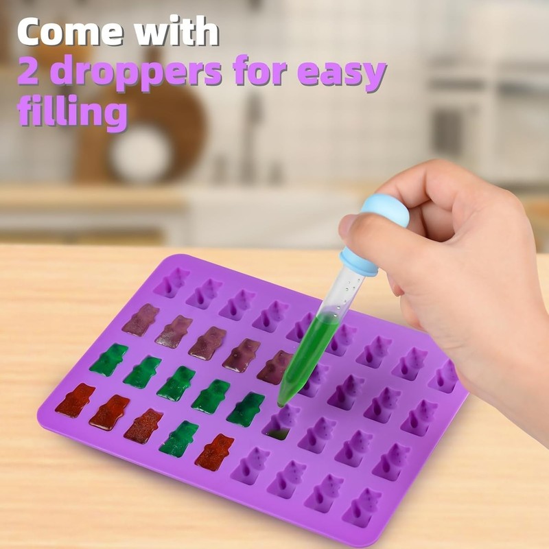 Fun & Practical 2ml Gummy Bear Molds in Blue & Purple - Family-Friendly Fun! gallery