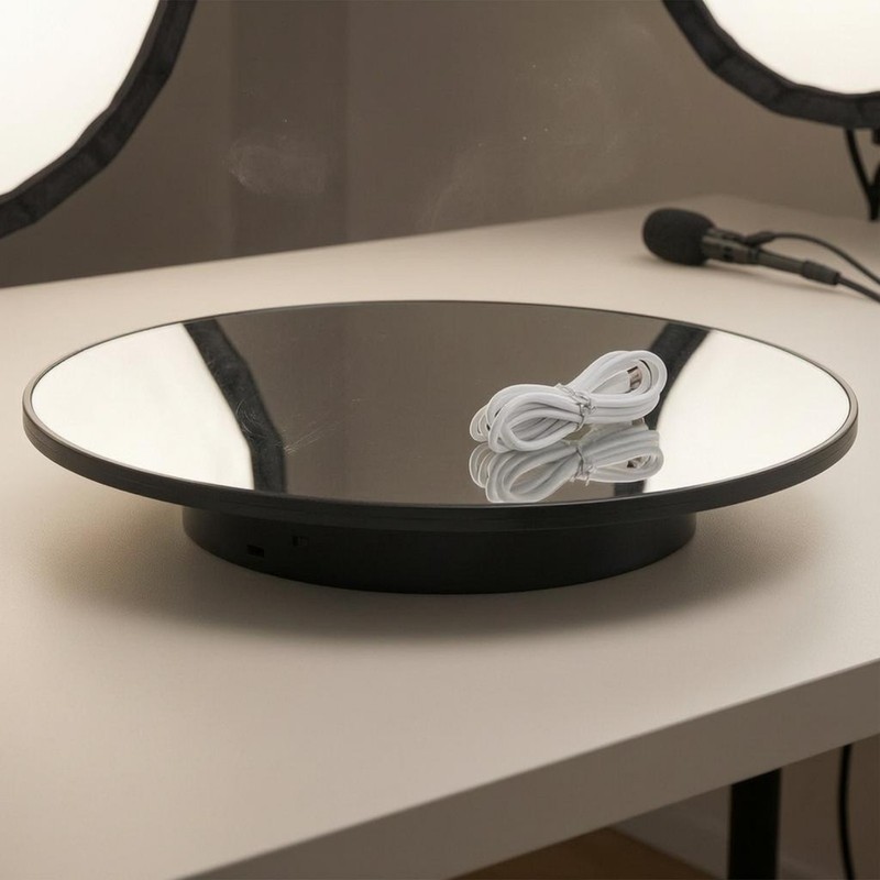 Electric Rotating Display Stand Cord-Powered Powered 360 Degree Photo Turntable gallery